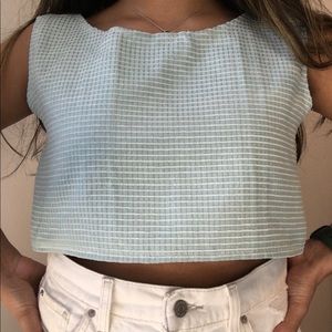 Beautiful green wide neck checkered top- fully customizable in color and size